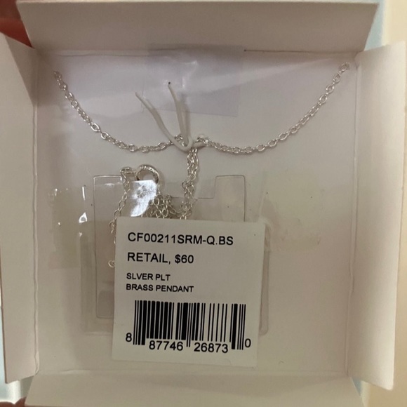 Sparkly Crystal Rainbow Butterfly Charm Necklace Silver Plated - Picture 3 of 6